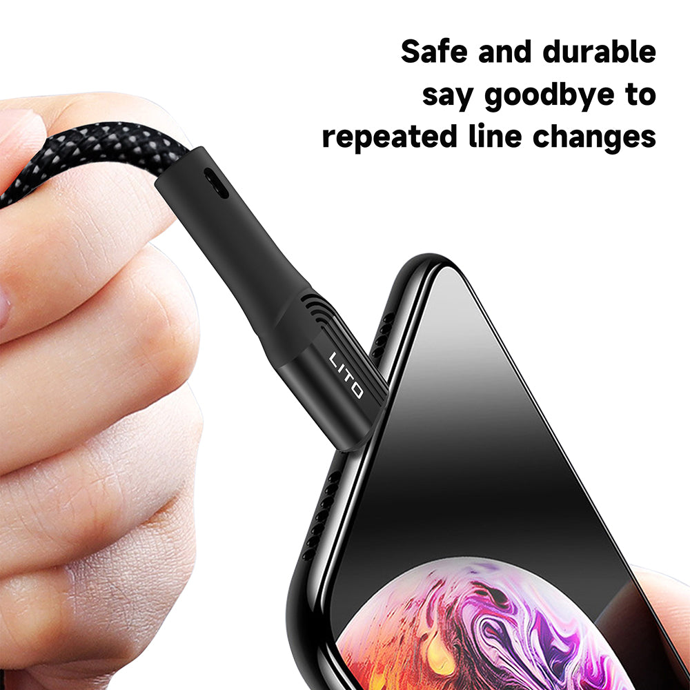 USB-A to USB-C Data and Charging Cable Lito LD14, 60W, 1m, Black