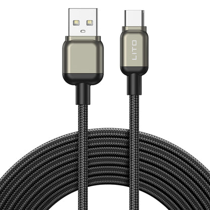 USB-A to USB-C Data and Charging Cable Lito LD17, 18W, 1m, Black