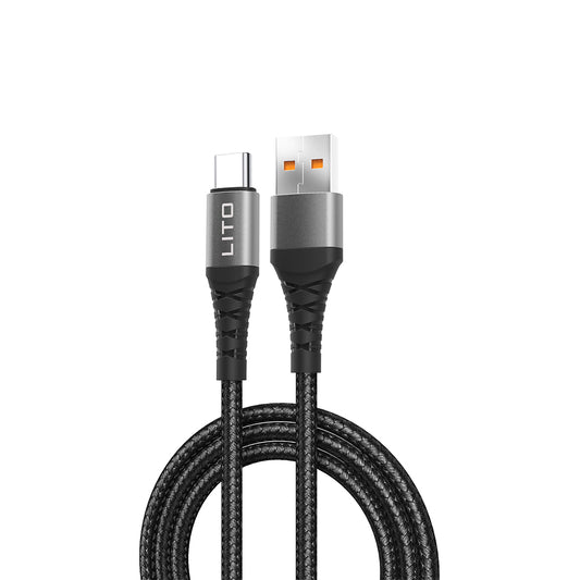 Καλώδιο Δεδομένων και Φόρτισης USB-A - USB-C Lito LD22T, 18W, 2m, Μαύρο
