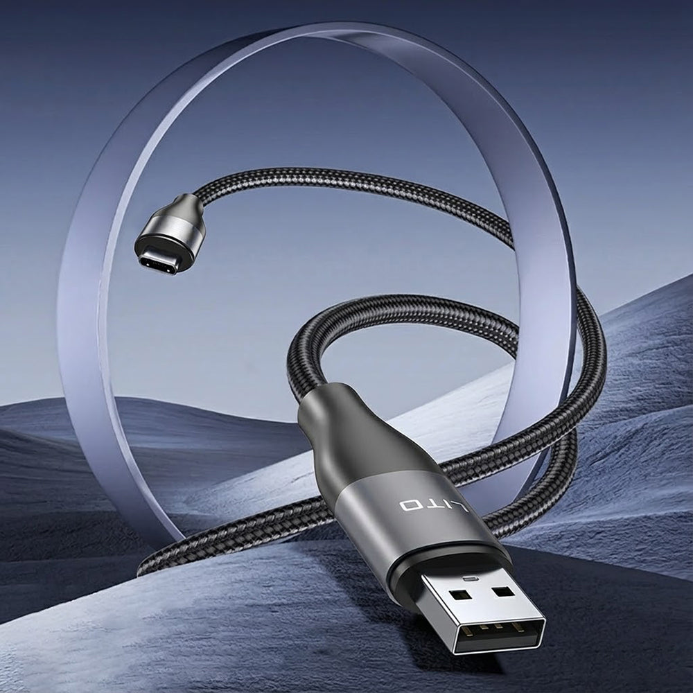Καλώδιο Δεδομένων και Φόρτισης USB-A - USB-C Lito LD23T, 18W, 1m, Γκρι