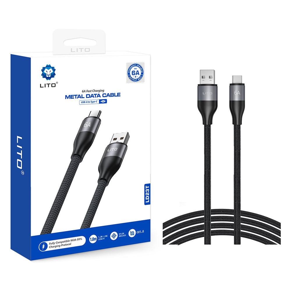 Καλώδιο Δεδομένων και Φόρτισης USB-A - USB-C Lito LD23T, 18W, 1m, Γκρι
