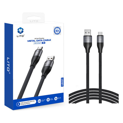 Καλώδιο Δεδομένων και Φόρτισης USB-A - USB-C Lito LD23T, 18W, 1m, Γκρι