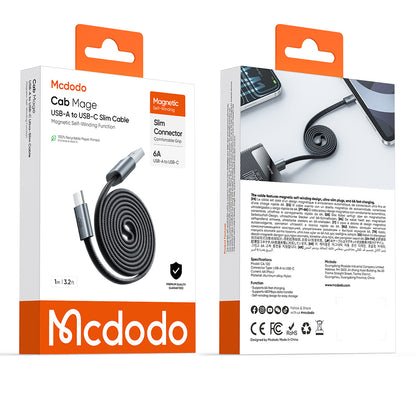 USB-A to USB-C Data and Charging Cable McDodo CA-1200, 60W, 1m, Black