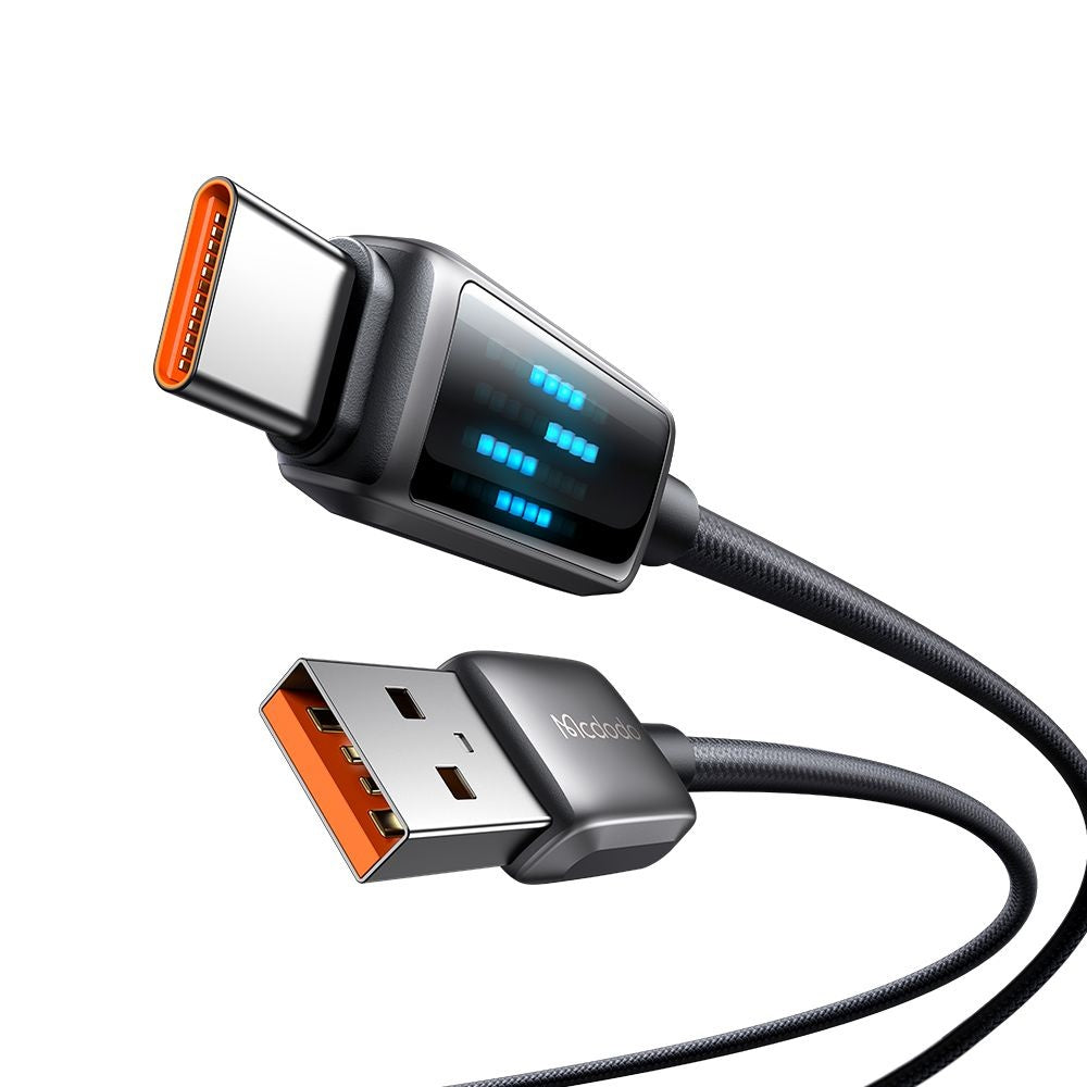 Καλώδιο Δεδομένων και Φόρτισης USB-A - USB-C McDodo CA-2350 Display, 100W, 1.2m, Μαύρο