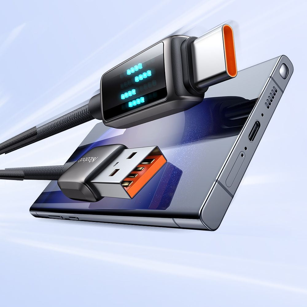 Καλώδιο Δεδομένων και Φόρτισης USB-A - USB-C McDodo CA-2350 Display, 100W, 1.2m, Μαύρο