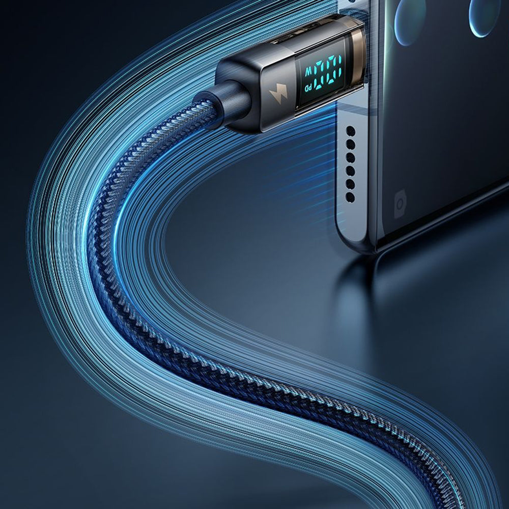 Καλώδιο Δεδομένων και Φόρτισης USB-A - USB-C McDodo CA-3630 Οθόνη Αυτόματης Διακοπής Ενέργειας, 66W, 1.2m, Μαύρο