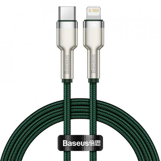 Καλώδιο Δεδομένων και Φόρτισης USB-C - Lightning Baseus Cafule Metal, 20W, 1m, Πράσινο CATLJK-A06