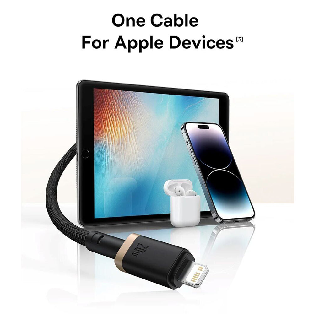 Καλώδιο Δεδομένων και Φόρτισης USB-C - Lightning Baseus Dura Series, 20W, 1m, Χρυσό Μαύρο P10377800U01-03