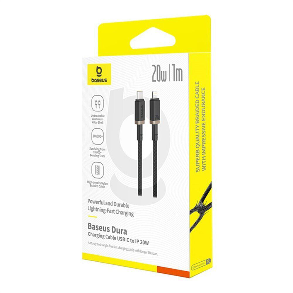 Καλώδιο Δεδομένων και Φόρτισης USB-C - Lightning Baseus Dura Series, 20W, 1m, Χρυσό Μαύρο P10377800U01-03