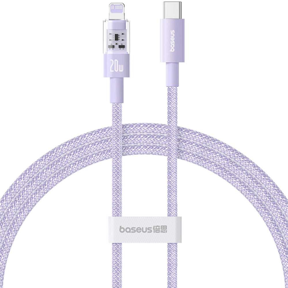 Καλώδιο Δεδομένων και Φόρτισης USB-C - Lightning Baseus Gem, 20W, 1m, Μωβ P10373001511-00