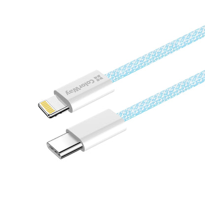 Καλώδιο Δεδομένων και Φόρτισης USB-C - Lightning ColorWay CW-CBPDCL061, 27W, 1m, Μπλε