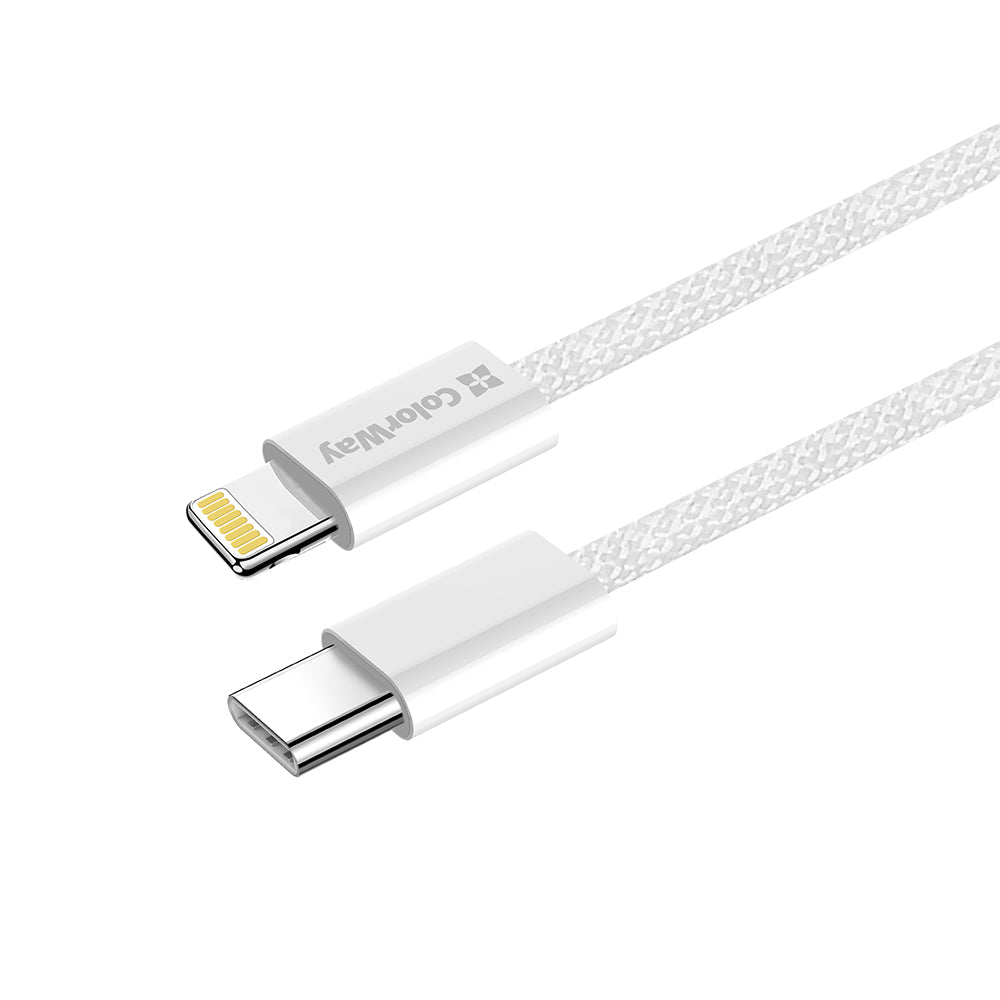 Καλώδιο Δεδομένων και Φόρτισης USB-C - Lightning ColorWay CW-CBPDCL061, 27W, 1m, Γκρι