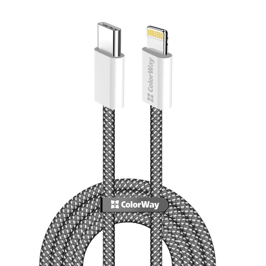 Καλώδιο Δεδομένων και Φόρτισης USB-C - Lightning ColorWay CW-CBPDCL061, 27W, 1m, Μαύρο