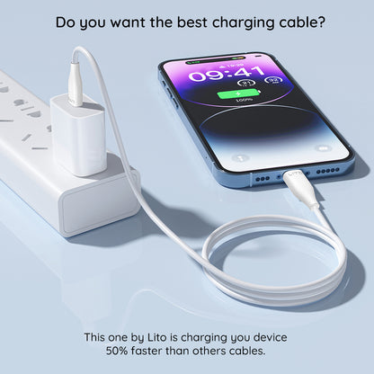 Καλώδιο Δεδομένων και Φόρτισης USB-C - Lightning Lito LD03, 60W, 1m, Λευκό