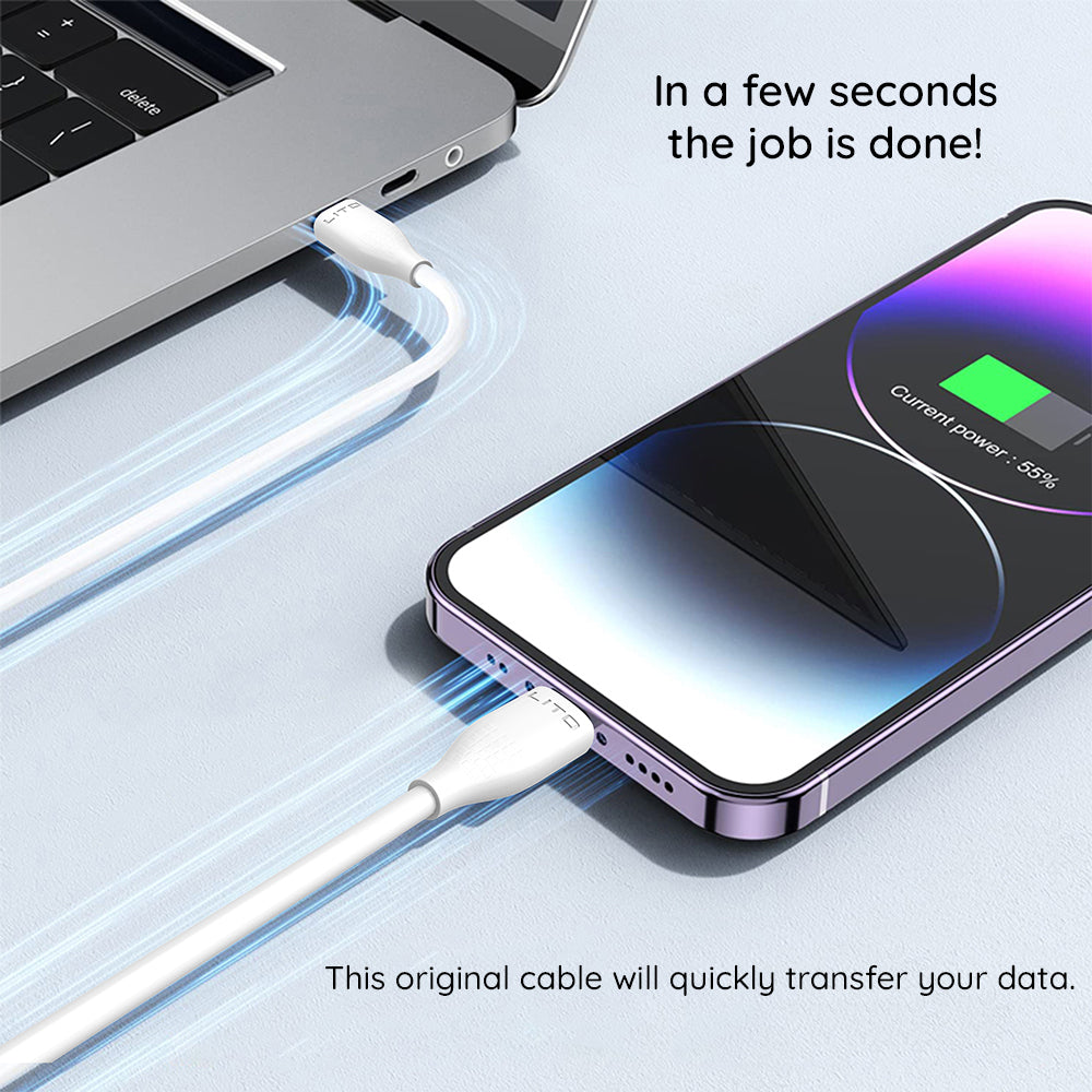 Καλώδιο Δεδομένων και Φόρτισης USB-C - Lightning Lito LD03, 60W, 1m, Λευκό