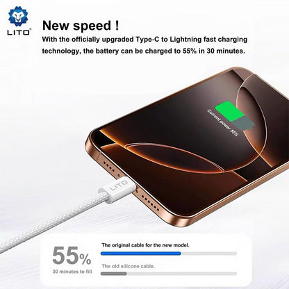 Καλώδιο Δεδομένων και Φόρτισης USB-C - Lightning Lito LD04CL, 27W, 2m, Λευκό