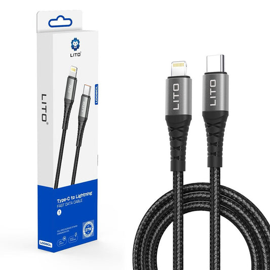 Καλώδιο Δεδομένων και Φόρτισης USB-C - Lightning Lito LD08CL, 27W, 1m, Μαύρο