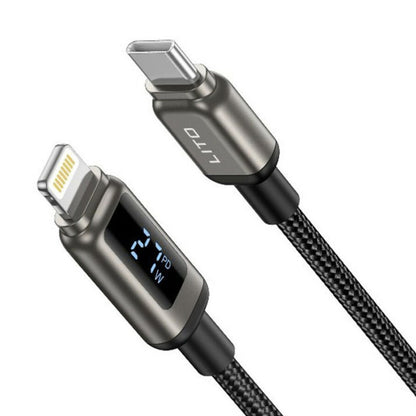 USB-C to Lightning Data and Charging Cable Lito LD15 Display, 27W, 1m, Black
