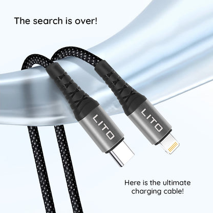 USB-C to Lightning Data and Charging Cable Lito LD22CL, 27W, 2m, Black