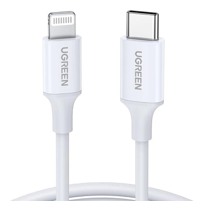 Καλώδιο Δεδομένων και Φόρτισης USB-C - Lightning UGREEN US171 (10493), 20W, 1m, Λευκό