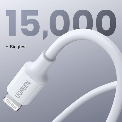 Καλώδιο Δεδομένων και Φόρτισης USB-C - Lightning UGREEN US171 (10493), 20W, 1m, Λευκό