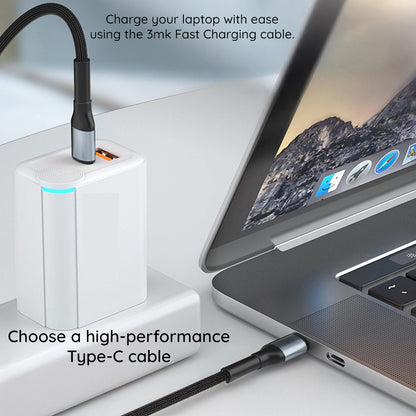 Καλώδιο Δεδομένων και Φόρτισης USB-C - USB-C 3MK Hyper Thunderbolt 4, 240W, 1m, Μαύρο