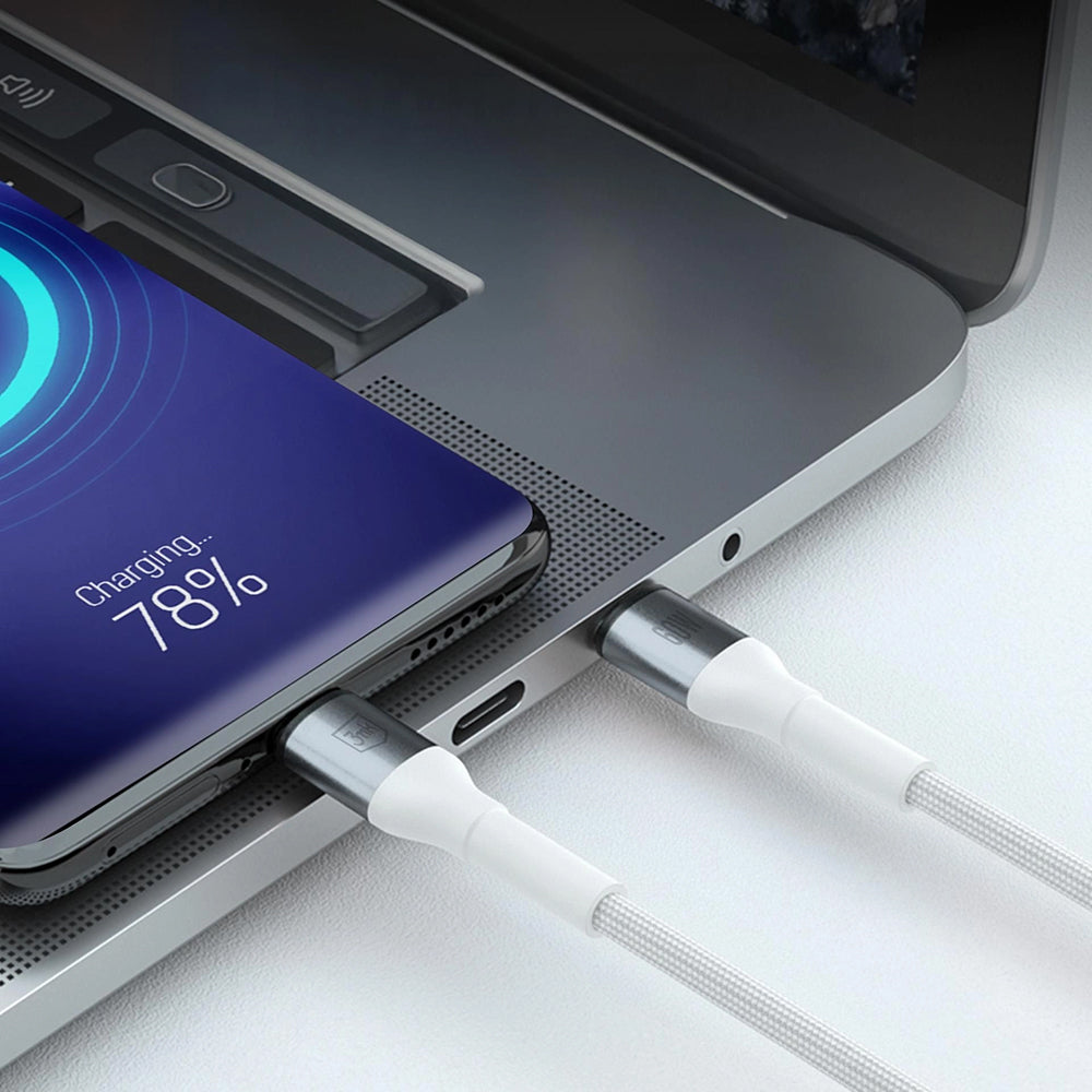 Καλώδιο Δεδομένων και Φόρτισης USB-C - USB-C 3MK Hyper N, 60W, 1m, Λευκό