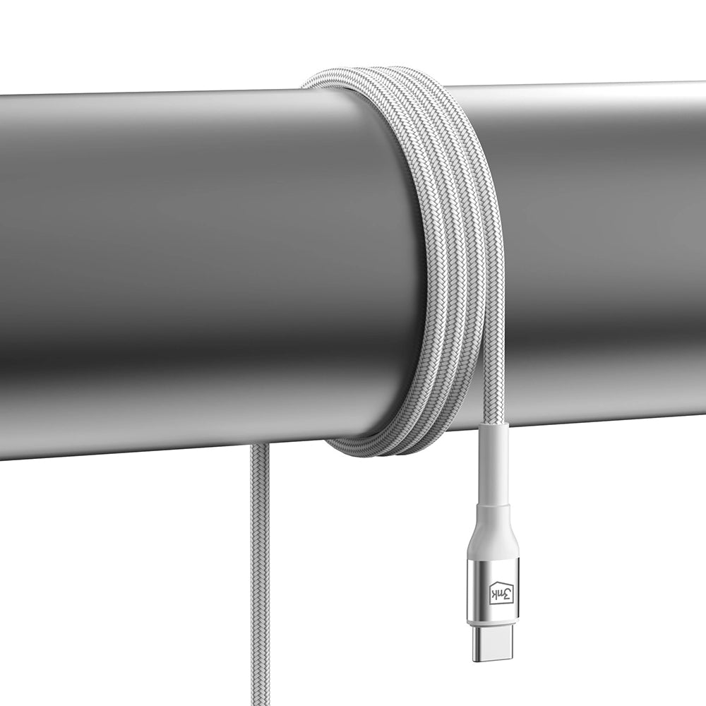Καλώδιο Δεδομένων και Φόρτισης USB-C - USB-C 3MK Hyper N, 60W, 1m, Λευκό
