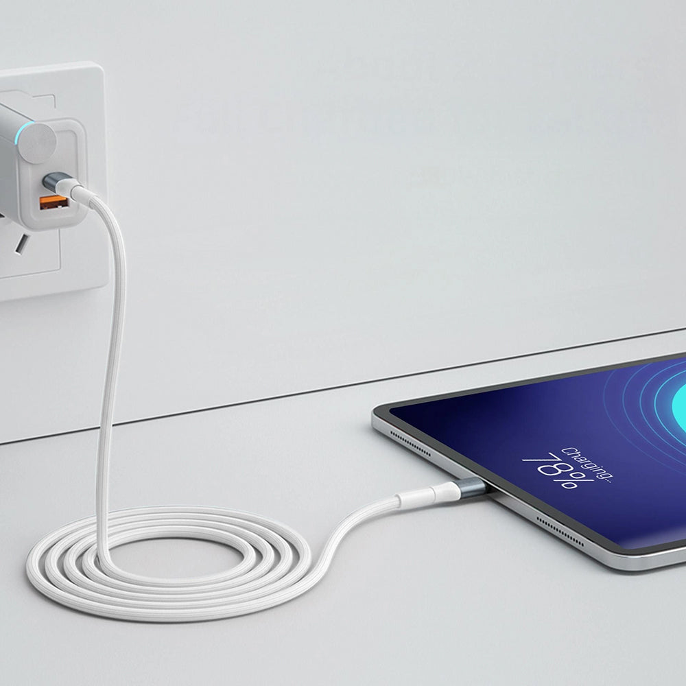 Καλώδιο Δεδομένων και Φόρτισης USB-C - USB-C 3MK Hyper N, 60W, 1m, Λευκό