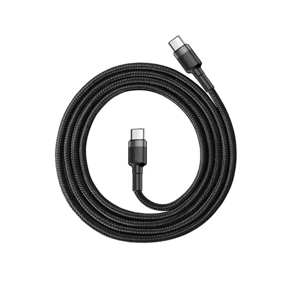 Καλώδιο Δεδομένων και Φόρτισης USB-C - USB-C Baseus Cafule, 60W, 2m, Σετ 2 τεμαχίων, Μαύρο E0418501