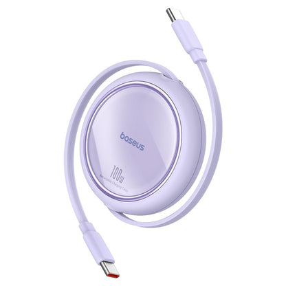 Καλώδιο Δεδομένων και Φόρτισης USB-C - USB-C Baseus Free2Draw Mini Retractable, 100W, 1m, Μωβ P10364500511-00