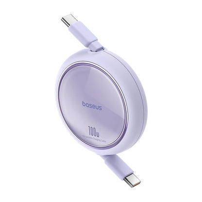 Καλώδιο Δεδομένων και Φόρτισης USB-C - USB-C Baseus Free2Draw Mini Retractable, 100W, 1m, Μωβ P10364500511-00