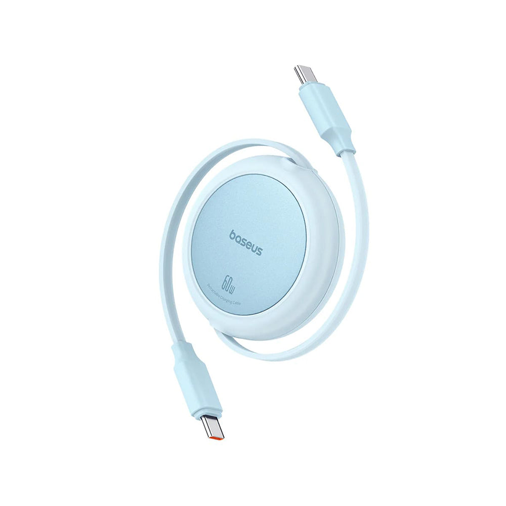Καλώδιο Δεδομένων και Φόρτισης USB-C - USB-C Baseus Free2Pull Mini Retractable, 60W, 1m, Μπλε P10364500311-01