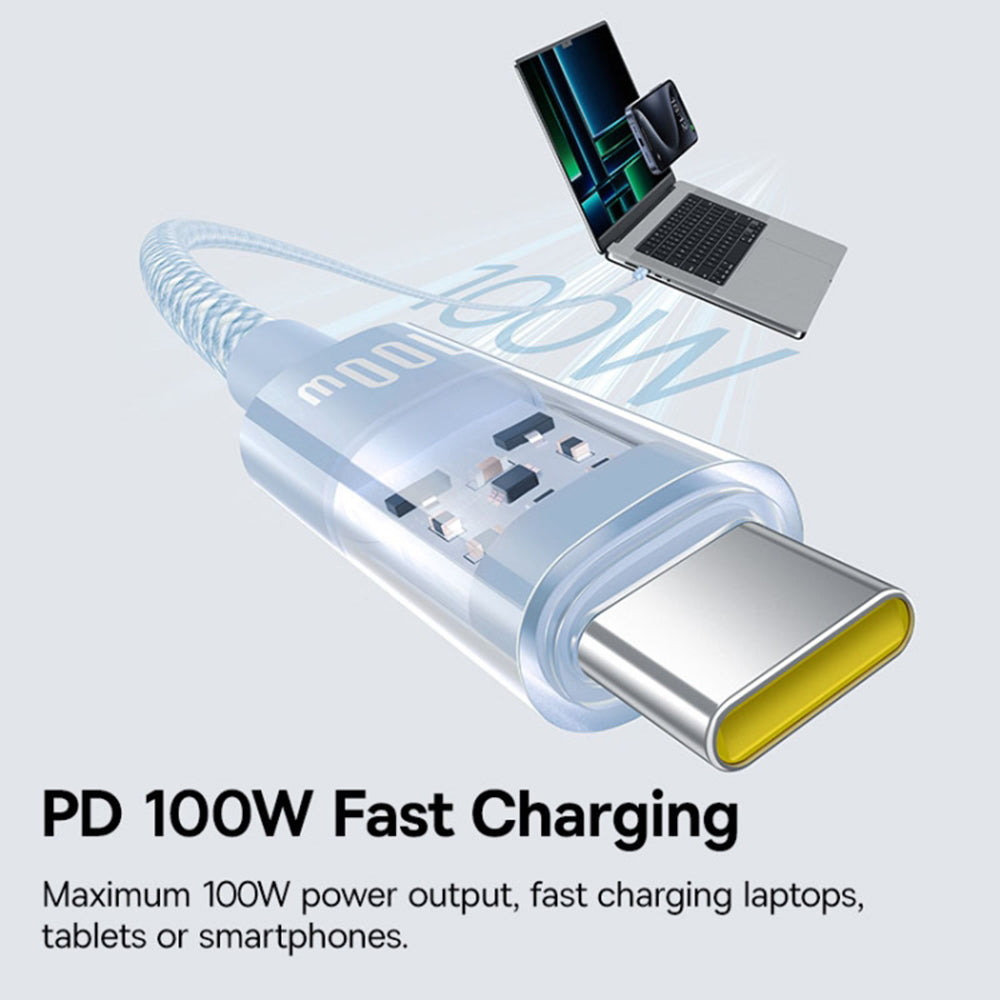Καλώδιο Δεδομένων και Φόρτισης USB-C - USB-C Baseus Gem, 100W, 2m, Μπλε P10373000311-01