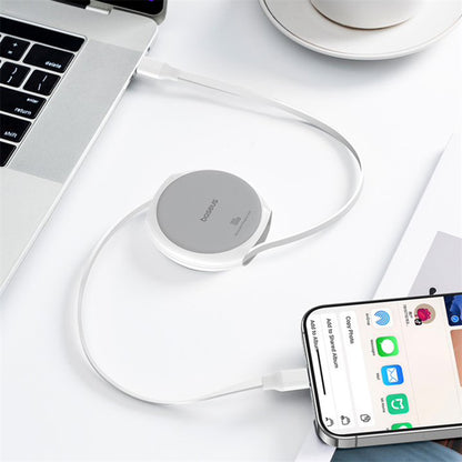 Καλώδιο Δεδομένων και Φόρτισης USB-C - USB-C Baseus Pathfinder Retractable, 100W, 1m, Λευκό P10368400211-00