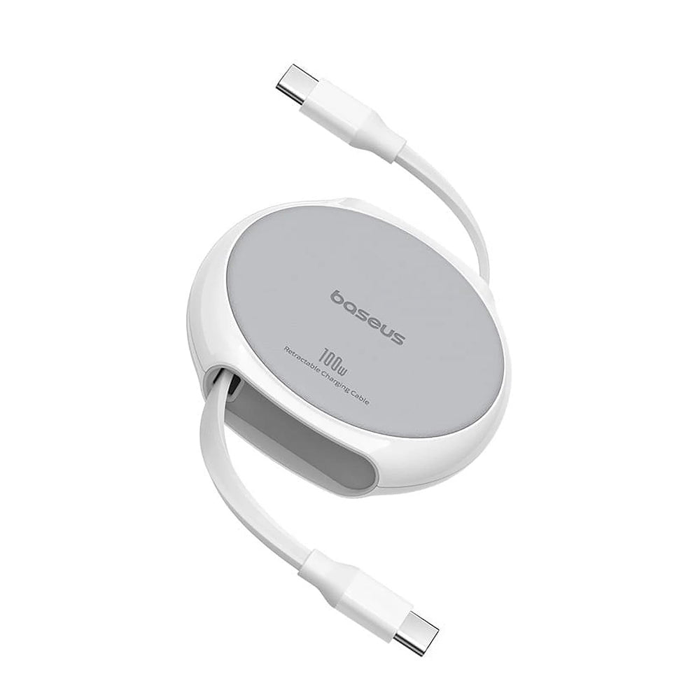 Καλώδιο Δεδομένων και Φόρτισης USB-C - USB-C Baseus Pathfinder Retractable, 100W, 1m, Λευκό P10368400211-00