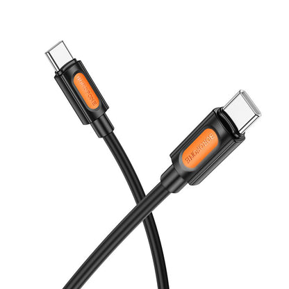 Καλώδιο Δεδομένων και Φόρτισης USB-C - USB-C Borofone BX114 Silicone, 60W, 1m, Μαύρο