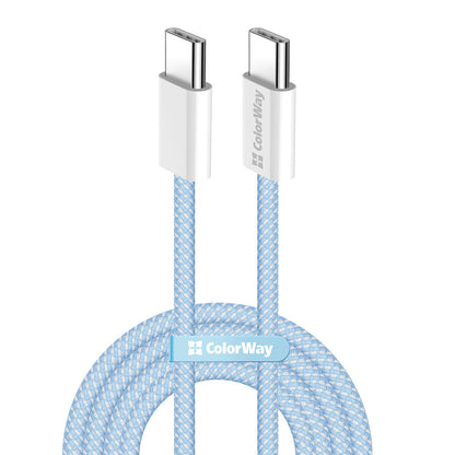 Καλώδιο Δεδομένων και Φόρτισης USB-C - USB-C ColorWay CW-CBPDCC061, 60W, 1m, Μπλε