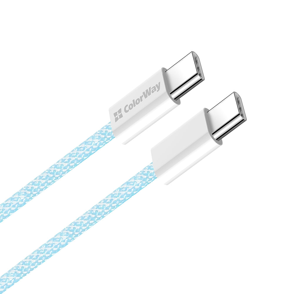 Καλώδιο Δεδομένων και Φόρτισης USB-C - USB-C ColorWay CW-CBPDCC061, 60W, 1m, Μπλε