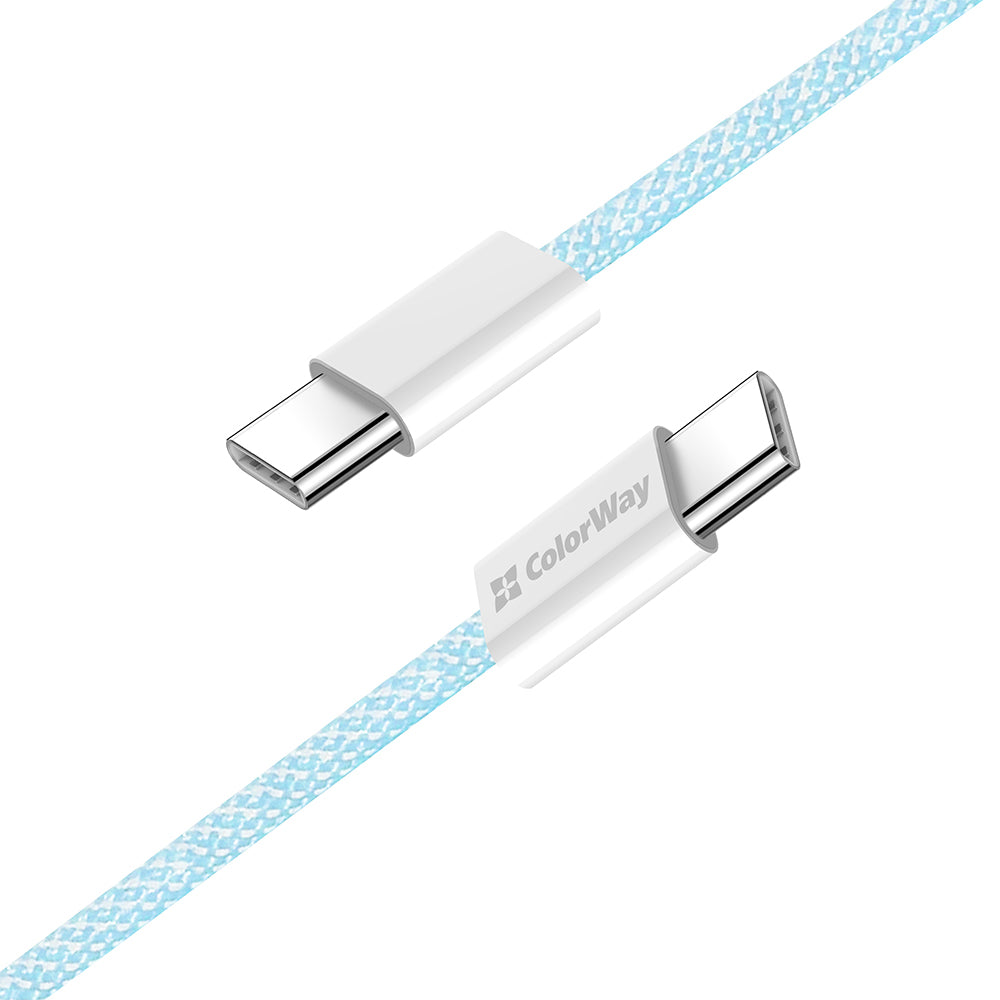 Καλώδιο Δεδομένων και Φόρτισης USB-C - USB-C ColorWay CW-CBPDCC061, 60W, 1m, Μπλε
