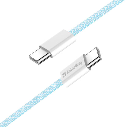 Καλώδιο Δεδομένων και Φόρτισης USB-C - USB-C ColorWay CW-CBPDCC061, 60W, 1m, Μπλε