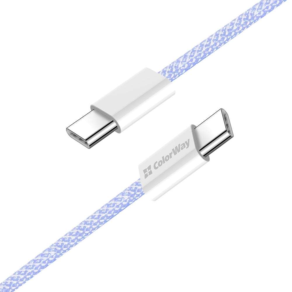Καλώδιο Δεδομένων και Φόρτισης USB-C - USB-C ColorWay CW-CBPDCC061, 60W, 1m, Μωβ