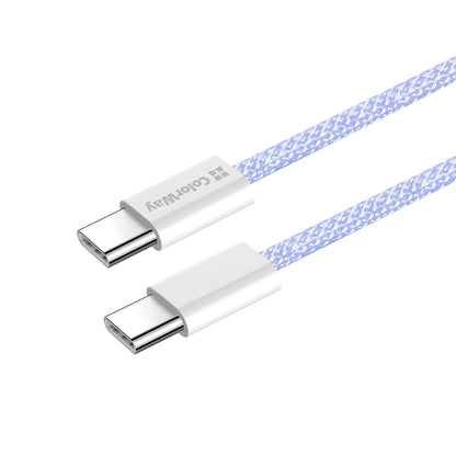 Καλώδιο Δεδομένων και Φόρτισης USB-C - USB-C ColorWay CW-CBPDCC061, 60W, 1m, Μωβ