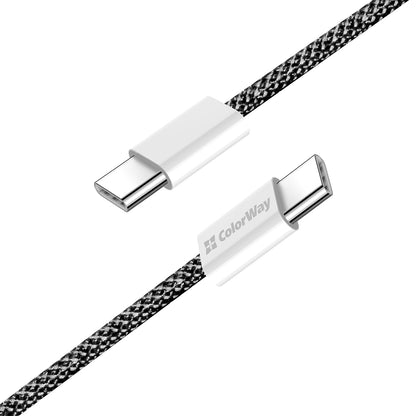 Καλώδιο Δεδομένων και Φόρτισης USB-C - USB-C ColorWay CW-CBPDCC061, 60W, 1m, Μαύρο