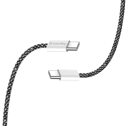 Καλώδιο Δεδομένων και Φόρτισης USB-C - USB-C ColorWay CW-CBPDCC061, 60W, 1m, Μαύρο