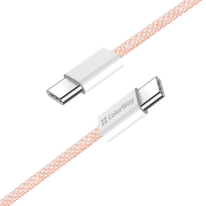 Καλώδιο Δεδομένων και Φόρτισης USB-C - USB-C ColorWay CW-CBPDCC061, 60W, 1m, Ροζ