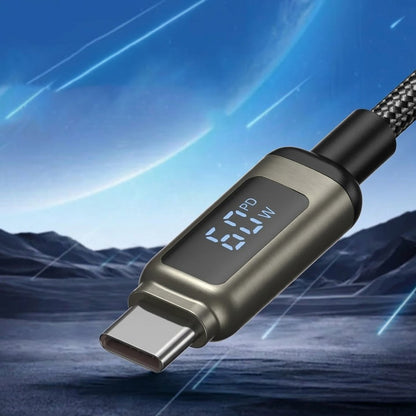 Καλώδιο Δεδομένων και Φόρτισης USB-C - USB-C Lito LD15 Display, 60W, 1m, Μαύρο