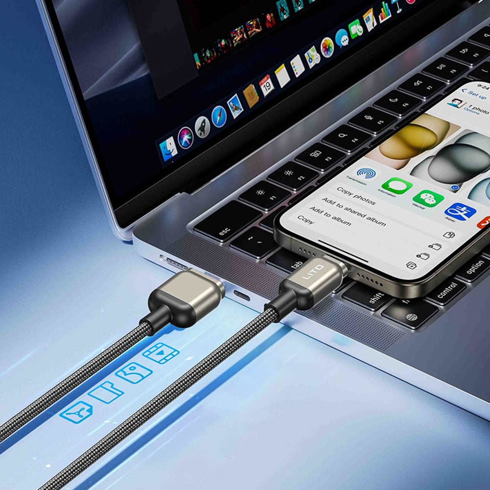 Καλώδιο Δεδομένων και Φόρτισης USB-C - USB-C Lito LD17, 100W, 1m, Μαύρο