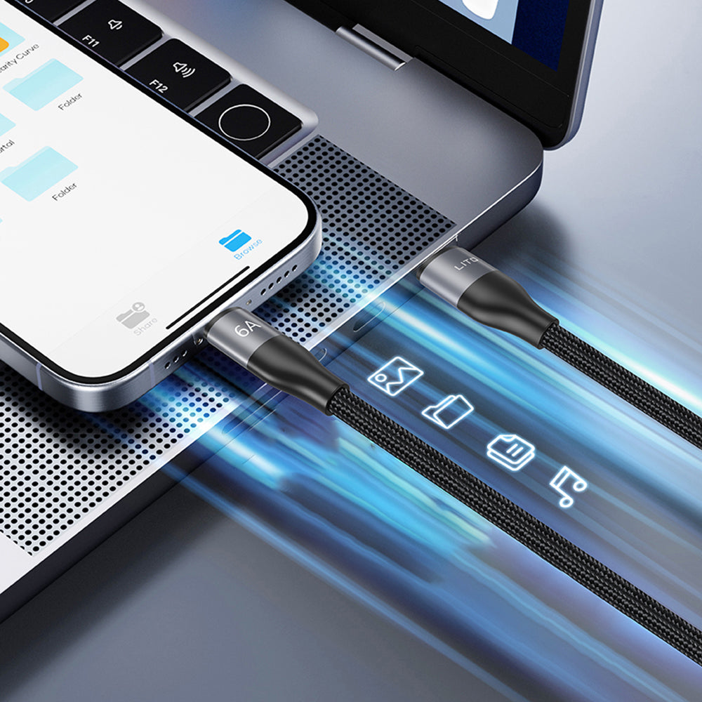 Καλώδιο Δεδομένων και Φόρτισης USB-C - USB-C Lito LD23CC, 100W, 1m, Γκρι