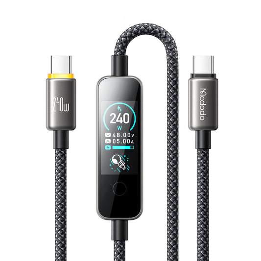 Καλώδιο Δεδομένων και Φόρτισης USB-C - USB-C McDodo CA-8750 Οθόνη, 240W, 1.2m, Μαύρο